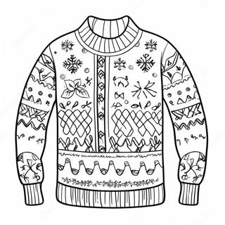 Gemütlicher Winterpullover Ausmalbild | Winterkleidung Ausmalbild