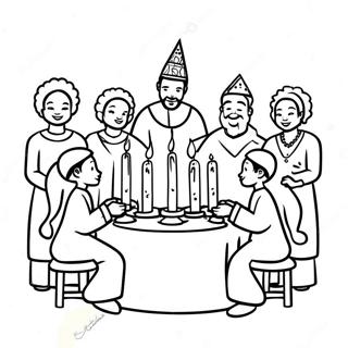 Kwanzaa Feier Ausmalbild | Kwanzaa Ausmalbild