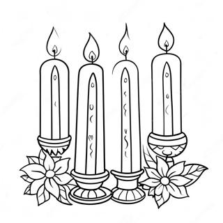Bunte Kwanzaa Kerzen Ausmalbild | Kwanzaa Ausmalbild