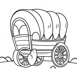 Bedeckter Wagen auf dem Oregon Trail Ausmalbild | Oregon Trail Ausmalbild