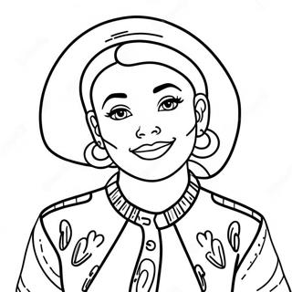 Jessie in einem bunten Outfit Ausmalbild | Jessie Ausmalbild