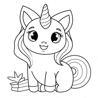 Einhorn-Kätzchen Ausmalbild | Einhorn Katze Ausmalbild