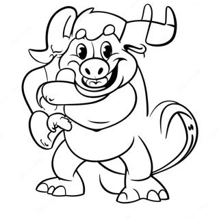 Fröhliches Houston Texans Maskottchen Ausmalbild | Houston Texans Ausmalbild