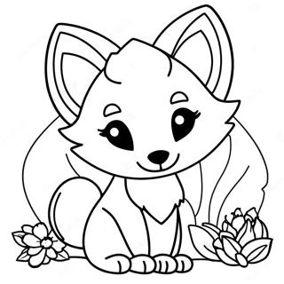 Niedlicher Fuchs mit Blumen Ausmalbild | Fuchsig Ausmalbild