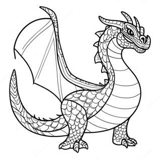 Majestätischer Seawing Drache Ausmalbild | Flügel des Feuers Seewing Ausmalbild