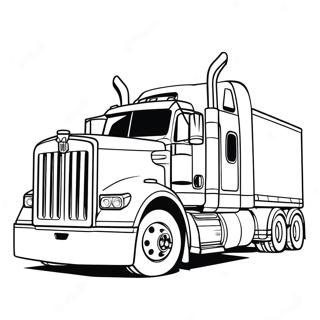 Großer Kenworth Lkw auf der Autobahn Ausmalbild | Kenworth Lkw Ausmalbild