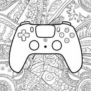 Bunter PS5 Controller mit Mustern Ausmalbild | PS5 Controller Ausmalbild