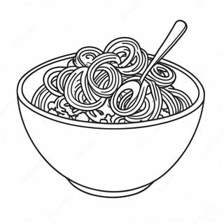Bunte Spaghetti-Schüssel Ausmalbild | Spaghetti Ausmalbild