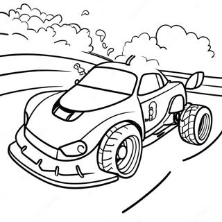 RC-Auto-Rennen auf der Strecke Ausmalbild | RC Auto Ausmalbild