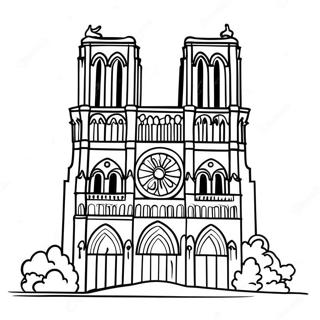 Notre Dame Logo Ausmalbild | Notre Dame Ausmalbild