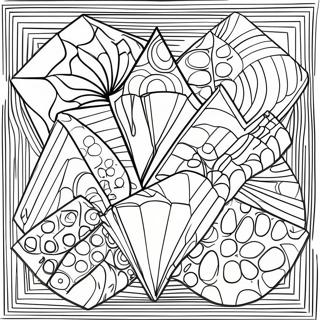 3D geometrische Formen optische Täuschung Ausmalbild | Optische Täuschung Ausmalbild