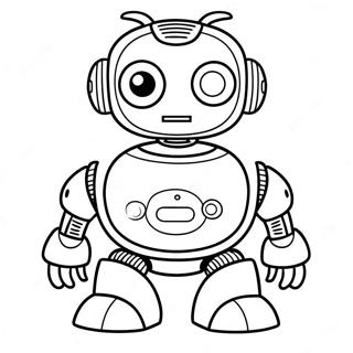 Süßer KI Roboter Ausmalbild | KI Ausmalbild