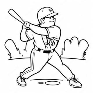 Mets-Spieler mit Schläger Ausmalbild | Mets Ausmalbild