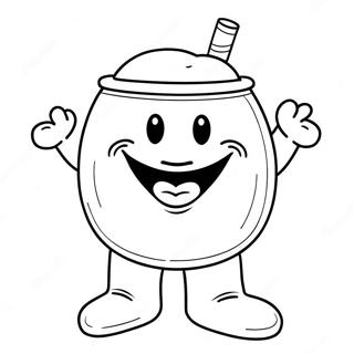 Fröhlicher Kool-Aid-Mann mit großem Lächeln Ausmalbild | Kool Aid Mann Ausmalbild
