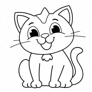 Verspielte Cartoon-Katze Ausmalbild | Cartoon Katze Ausmalbild