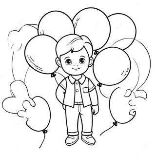 Daniel mit bunten Ballons Ausmalbild | Daniel Ausmalbild