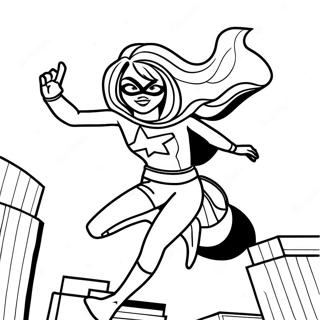 Ms Marvel in Aktion Ausmalbild | Ms Marvel Ausmalbild