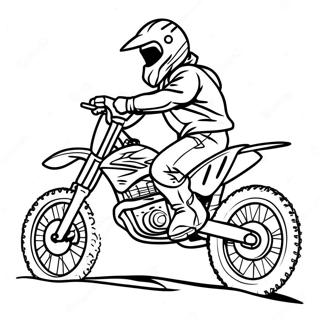 Cooler Dirtbike-Fahrer Ausmalbild | Motorrad Ausmalbild