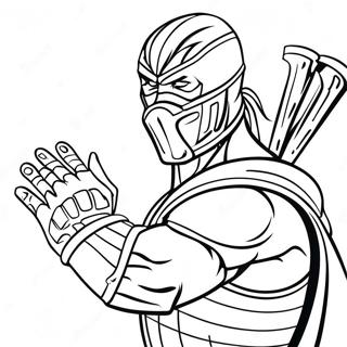 Sub Zero Eiskräfte Ausmalbild | Sub Zero Mortal Kombat Ausmalbild