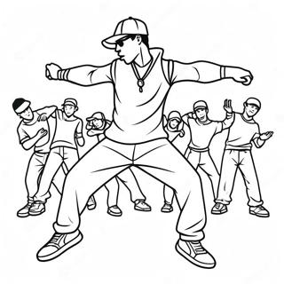 Cooler Hip Hop Tänzer Ausmalbild | Hip Hop Ausmalbild