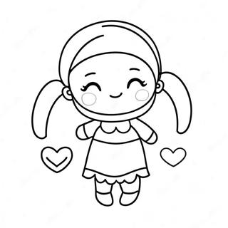 Niedliche Schwester mit Herz Ausmalbild | Ich liebe dich Schwester Ausmalbild