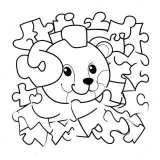 Puzzle Ausmalbild für Kinder | Puzzle Ausmalbild