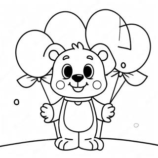 Stanley mit bunten Ballons Ausmalbild | Stanley Ausmalbild
