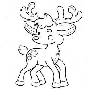 Süßes Weihnachtsrentier Ausmalbild | Weihnachtsrentier Ausmalbild