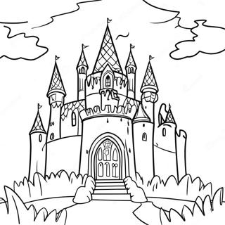 Gothic gruseliges Schloss Ausmalbild | Gothic Gruselig Ausmalbild