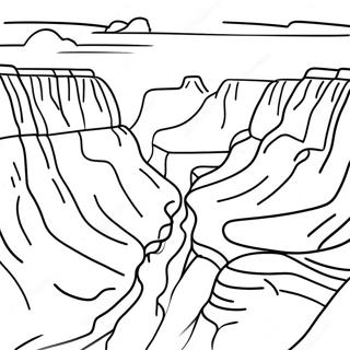 Ausmalbild vom Grand Canyon mit malerischer Aussicht | Grand Canyon Ausmalbild