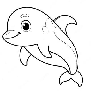 Süßer blauer Delfin Ausmalbild | Blau Ausmalbild