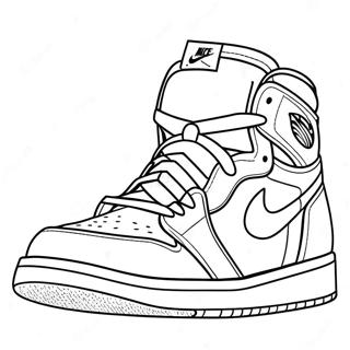 Klassischer Jordan 1 Sneaker Ausmalbild | Jordan 1 Sneaker Ausmalbild