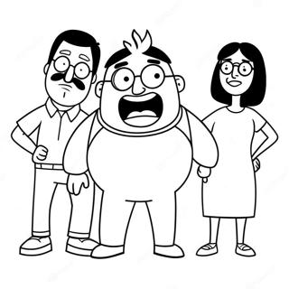 Lustige Bob's Burgers Charaktere Ausmalbild | Bobs Burger Ausmalbild