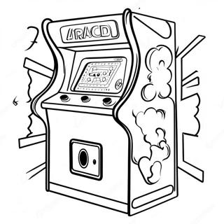 80er Retro Arcade Ausmalbild | 80er Ausmalbild