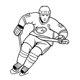 Eishockeyspieler, der schnell fährt Ausmalbild | Eishockey Ausmalbild