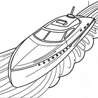 Schnelles Schnellboot Rennen Ausmalbild | Schnellboot Ausmalbild