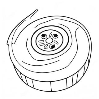 Eishockeypuck in Bewegung Ausmalbild | Eishockey Ausmalbild