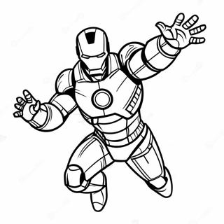 Iron Man fliegt in seinem Anzug Ausmalbild | Lego Avengers Ausmalbild