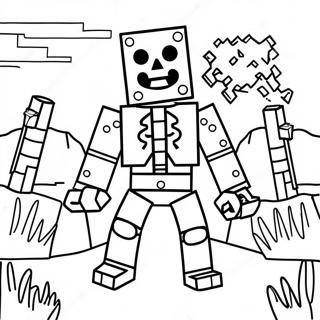 Minecraft Skelett Ausmalbild | Minecraft Skelett Ausmalbild