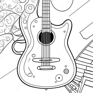 Gitarre Ausmalbild | Gitarre Ausmalbild