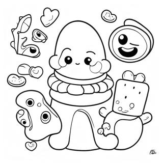 Bunte Play-Doh Charaktere Ausmalbild | Play Doh Ausmalbild