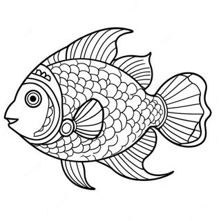 Bunte tropische Fische Ausmalbild | Tropisch Ausmalbild