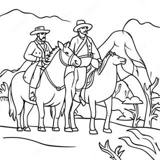 Westward Expansion Historische Szene Ausmalbild | Westliche Expansion Ausmalbild