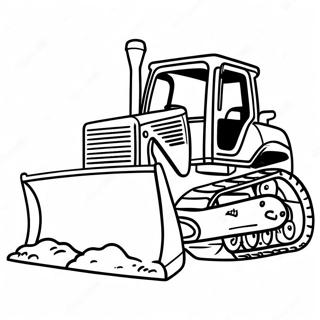 Bulldozer gräbt tief Ausmalbild | Bagger Ausmalbild