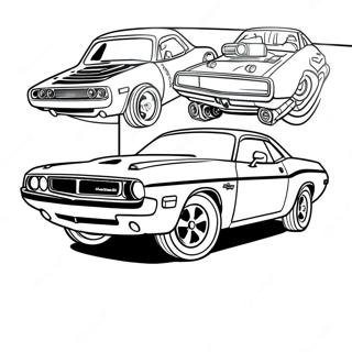 Klassisches Dodge Challenger Ausmalbild | Dodge Challenger Ausmalbild