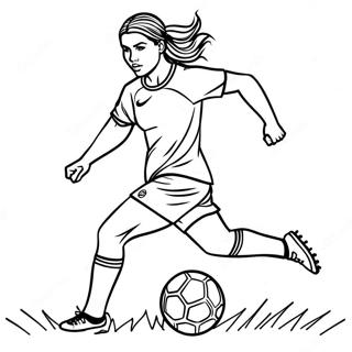 Alex Morgan tritt den Ball Ausmalbild | Alex Morgan Ausmalbild