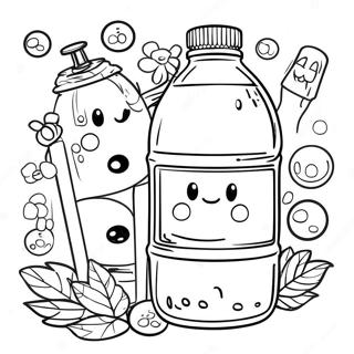 Stanley Wasserflasche mit lustigen Aufklebern Ausmalbild | Stanley Wasserflasche Ausmalbild