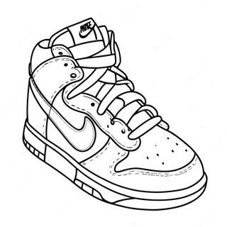 Nike Dunk Classic Sneakers Ausmalbild | Nike Dunk Ausmalbild