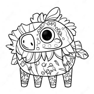Bunte Piñata Ausmalbild | Pinata Ausmalbild
