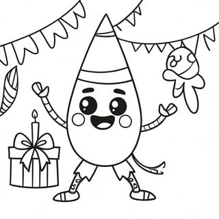 Glückliche Piñata auf einer Geburtstagsfeier Ausmalbild | Pinata Ausmalbild